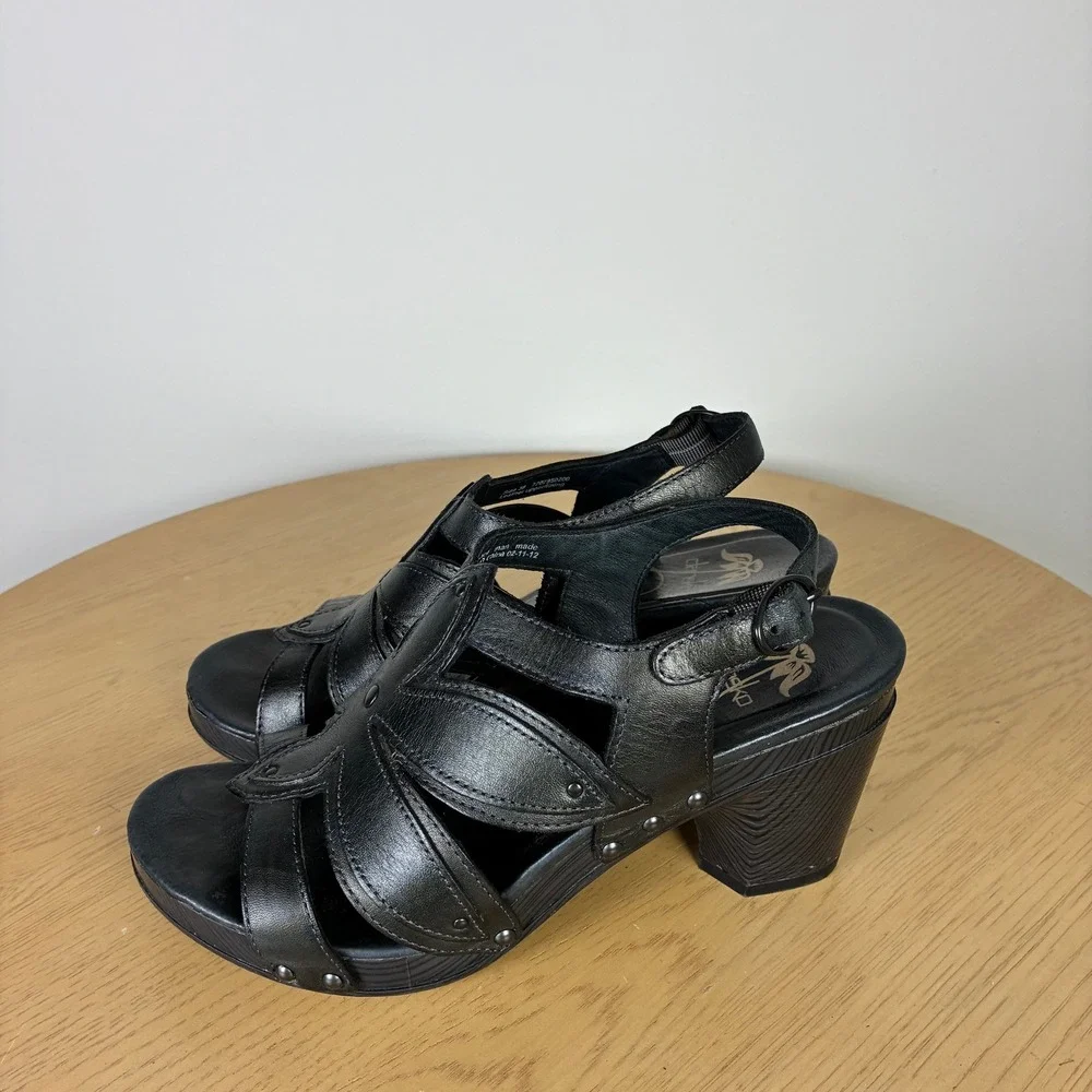 Dansko Nina Slingback Leather Heel Sandals Women's EU 38 US 7.5 Floral Summer - Picture 4 of 8